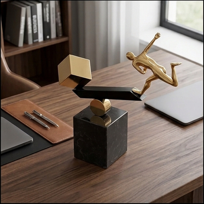 Golden Balance Runner Sculpture-LY08