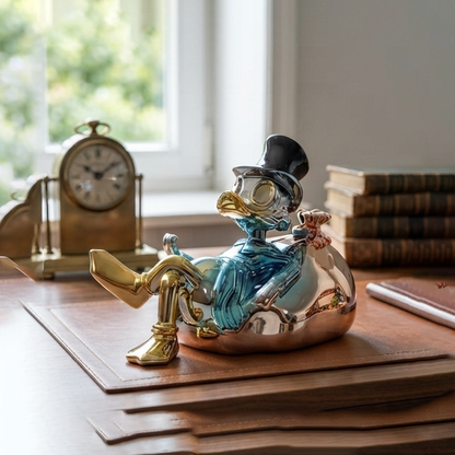 Luxury Metallic Scrooge McDuck Home Statue-MM170