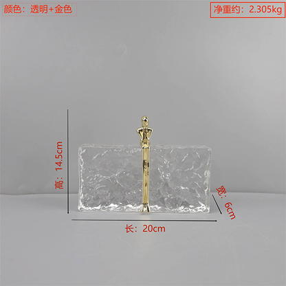 Decorative Glass with Golden Figurin-GD11