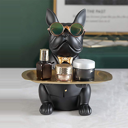 French Bulldog Butler Tray Statue-BB