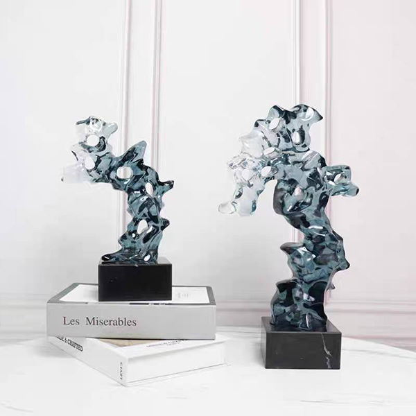 Modern Abstract Smoked Glass Sculptures-GD16