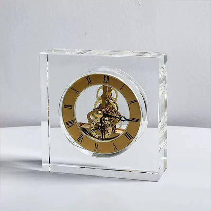 Crystal Cube Mechanical Desk Clock-GH82