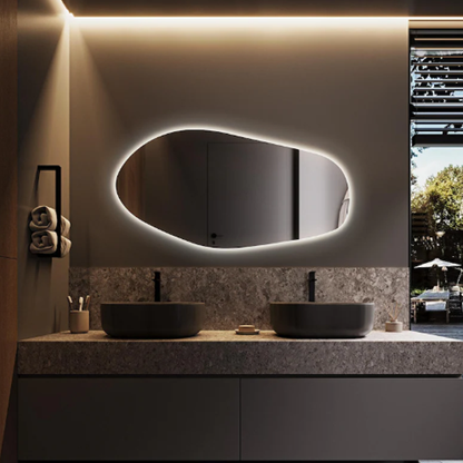 Large Irregular Asymmetrical Backlit LED Wall Mirror-LM12