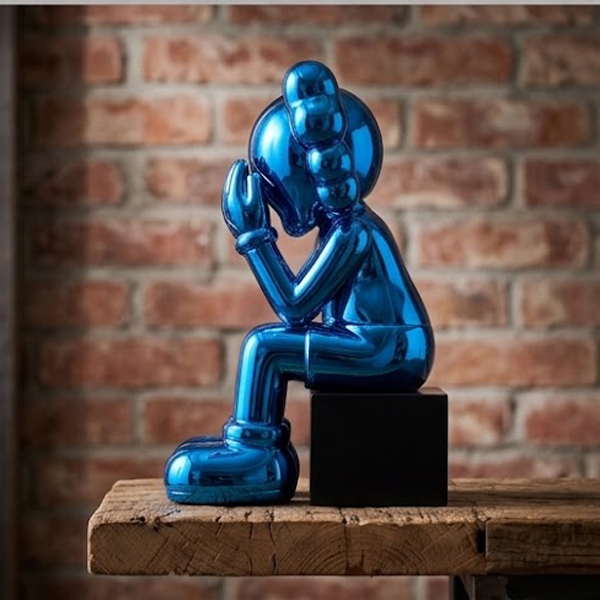 Modern Luxury Metallic KAWS Style Sitting Statue-MM179