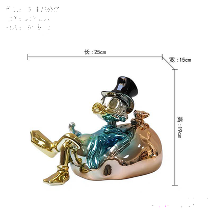 Luxury Metallic Scrooge McDuck Home Statue-MM170
