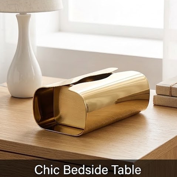 Modern Curved Metal Tissue Box Cover-MM147