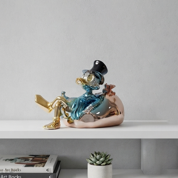 Luxury Metallic Scrooge McDuck Home Statue-MM170