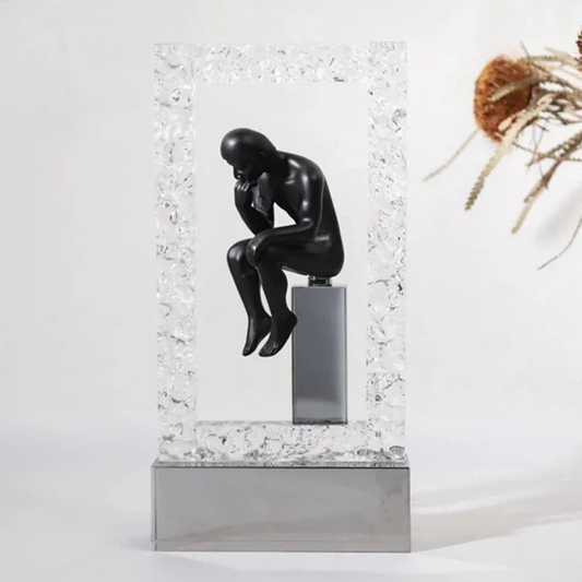 A piece of art that embodies thought in a glass frame-GD04